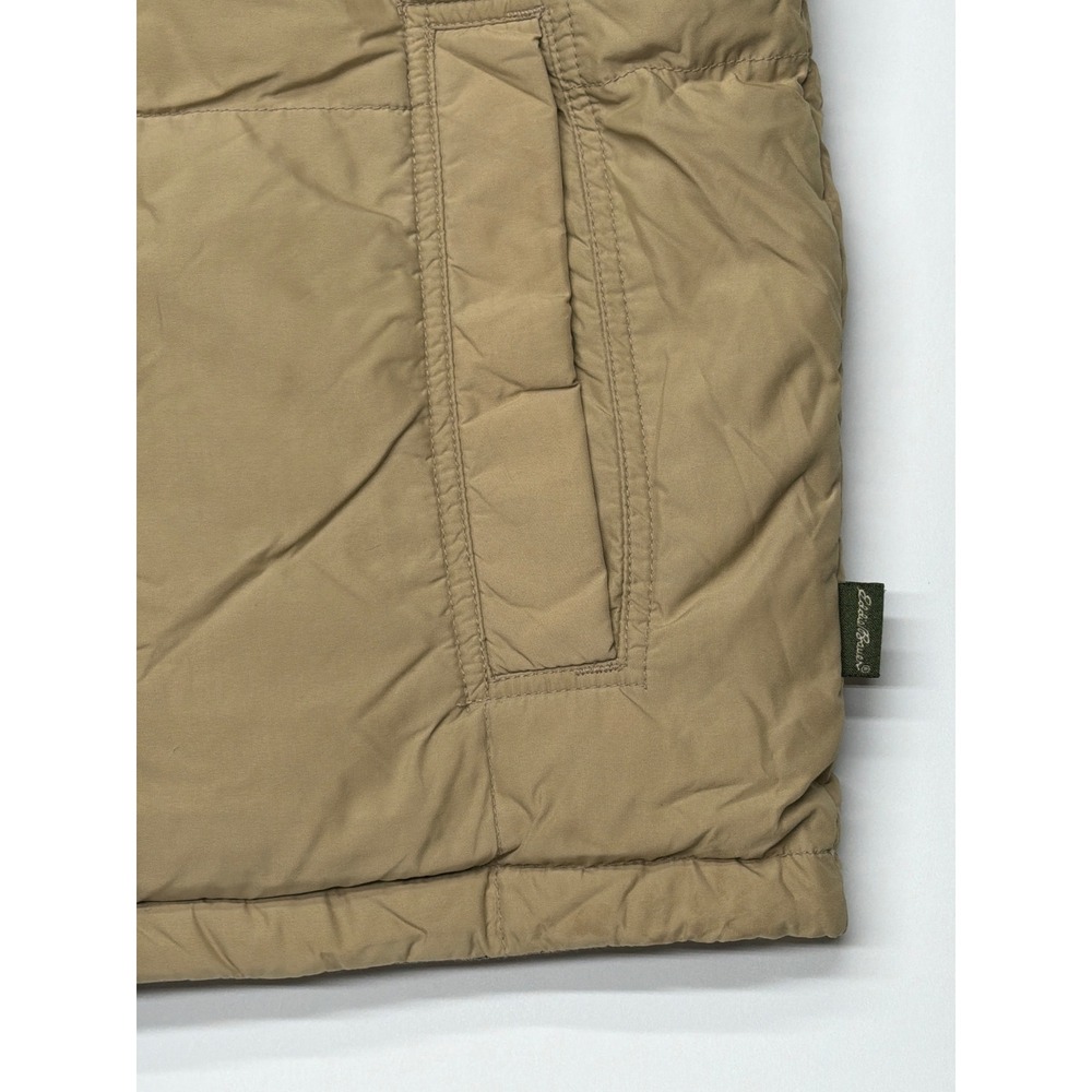 Eddie Bauer Mens Reversible Puffer Vest Size M Brown Tan Quilted Full Zip - Picture 8 of 10